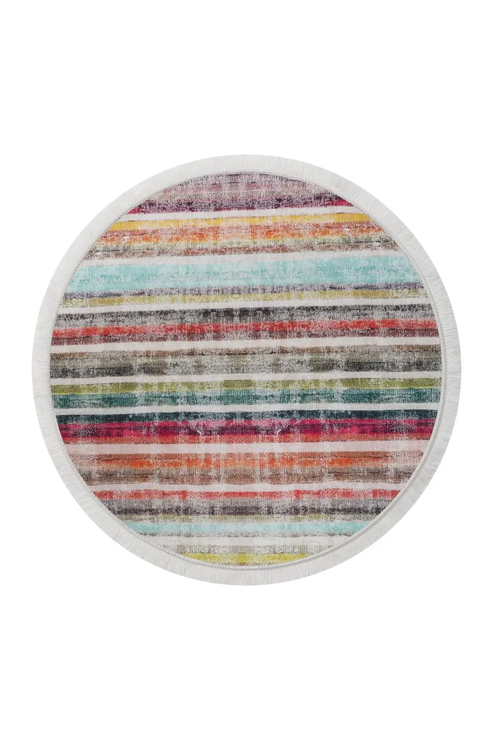 Multi Uygun Saçaklı Dijital Yuvarlak Halı Yıkanabilir Banyo Paspa