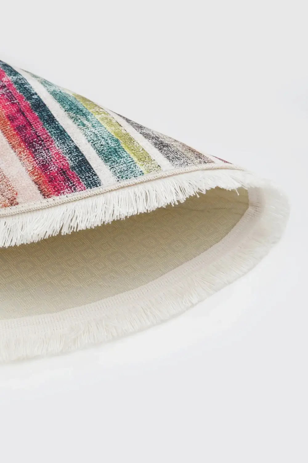 Multi Uygun Saçaklı Dijital Yuvarlak Halı Yıkanabilir Banyo Paspa