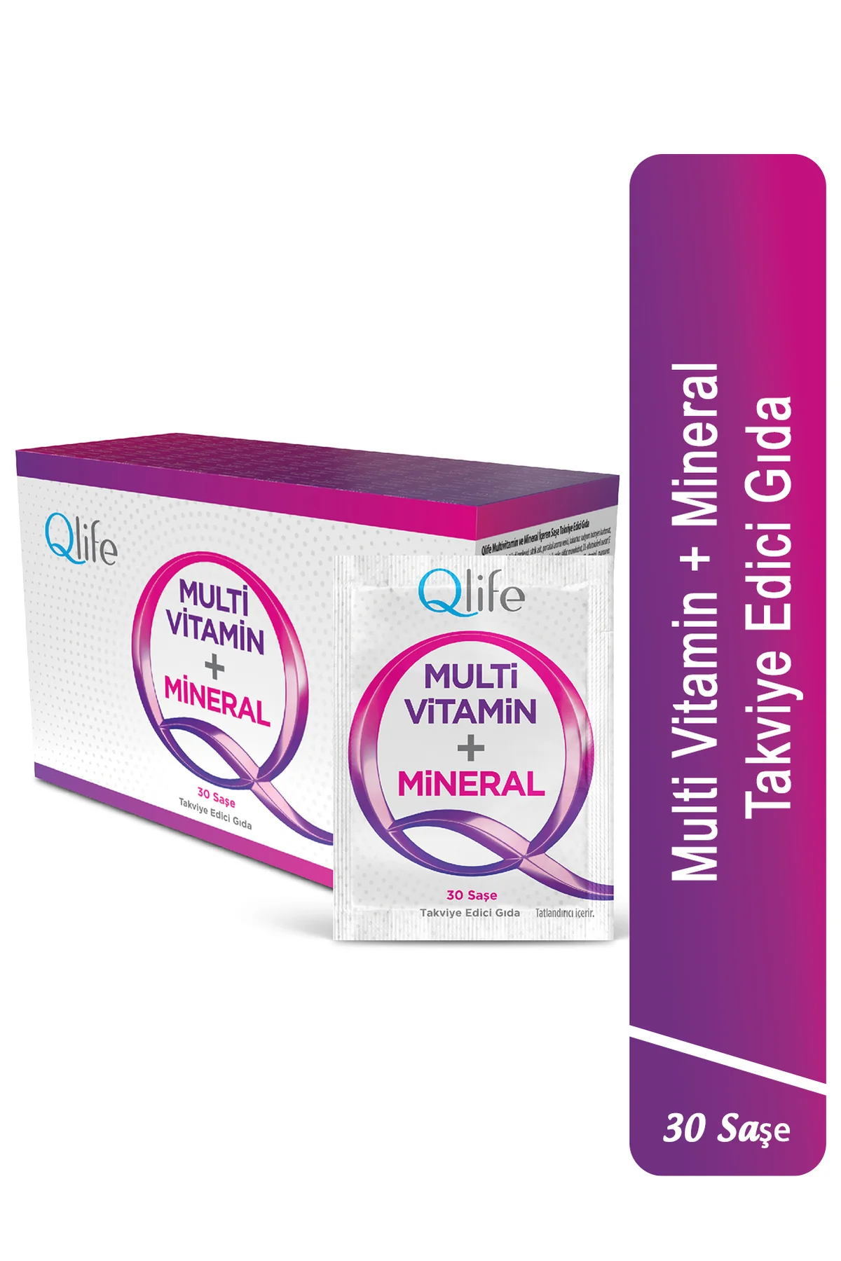 Multi Vitamin Mineral - Multivitamin ve Mineral Takviyesi Ahududu Aromalı 30 Saşe