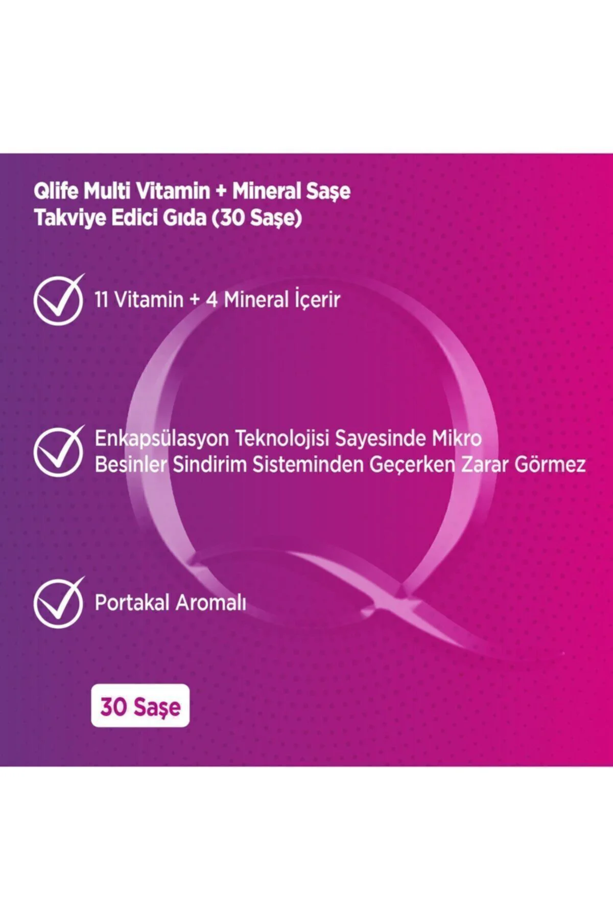 Multi Vitamin Mineral - Multivitamin ve Mineral Takviyesi Ahududu Aromalı 30 Saşe