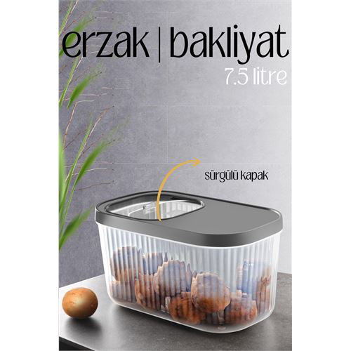 MultiBox Erzak Bakliyat Kutusu Sürgülü Kapak 7.5'litre