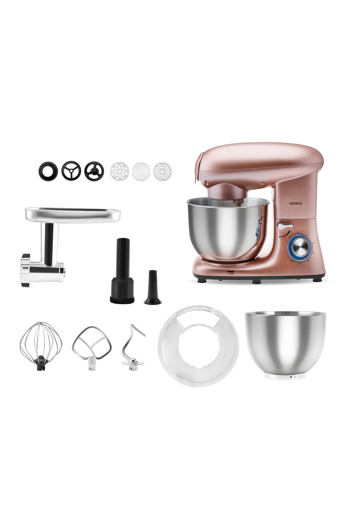 Multichef Stand Mikser Rosegold Mutfak Şefi 1900w 5,5l Kıyma Çekme Sucuk-sosis Içli Köfte Ap. Multichef Stand Mikser Rosegold Mutfak Şefi 1900w 5,5l Kıyma Çekme Sucuk-sosis Içli Köfte Ap.