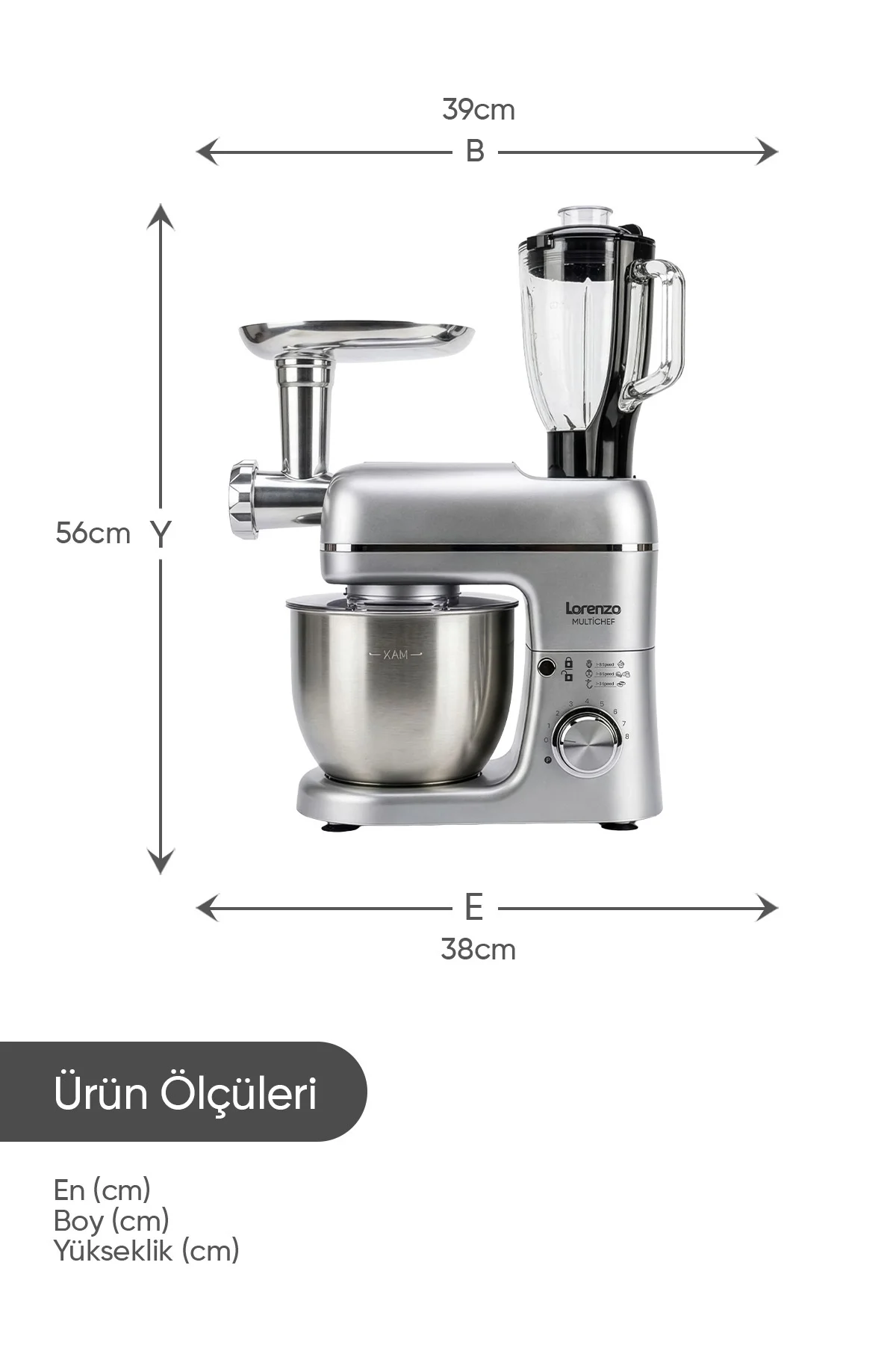 Multichef Stand Mixer 3in1 Hamur Yoğurma Blender Et Kıyma Makinesi Multichef Stand Mixer 3in1 Hamur Yoğurma Blender Et Kıyma Makinesi Fiyatı, Yorumları ve Özellikleri
