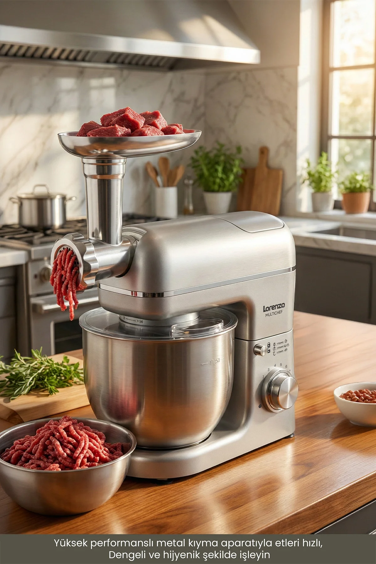 Multichef Stand Mixer 3in1 Hamur Yoğurma Blender Et Kıyma Makinesi Multichef Stand Mixer 3in1 Hamur Yoğurma Blender Et Kıyma Makinesi Fiyatı, Yorumları ve Özellikleri