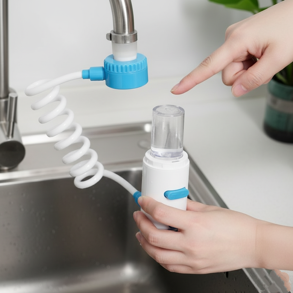 Multifonksiyonel Musluk Uzatıcı ve Sabun Dispenseri Hortumlu Sabu