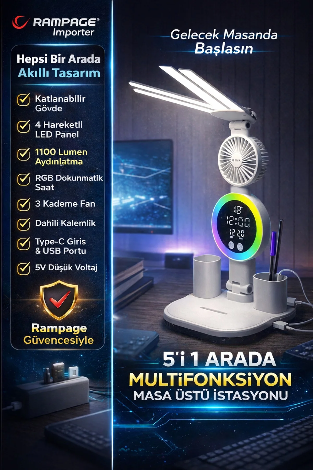 Multifunct Etüt & Edit İstasyonu (Platform+Kalemlik+Fan+Led Aydın Multifunct Etüt & Edit İstasyonu (Platform+Kalemlik+Fan+Led Aydın