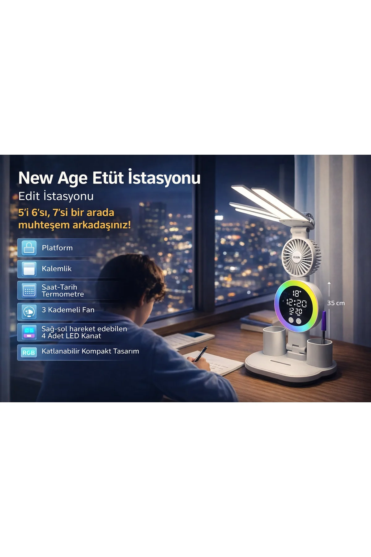 Multifunct Etüt & Edit İstasyonu (Platform+Kalemlik+Fan+Led Aydın Multifunct Etüt & Edit İstasyonu (Platform+Kalemlik+Fan+Led Aydın