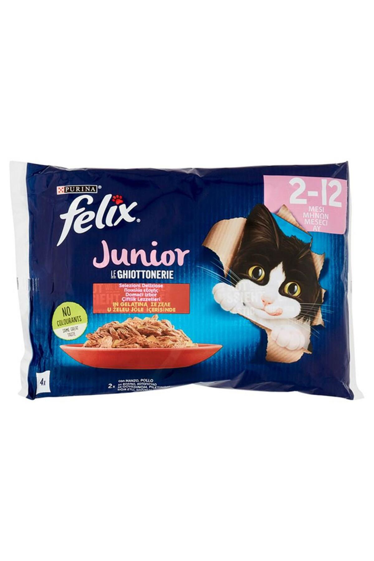 Multipack Junior Sığır Etli Ve Tavuklu Yavru Kedi Konservesi 4x85