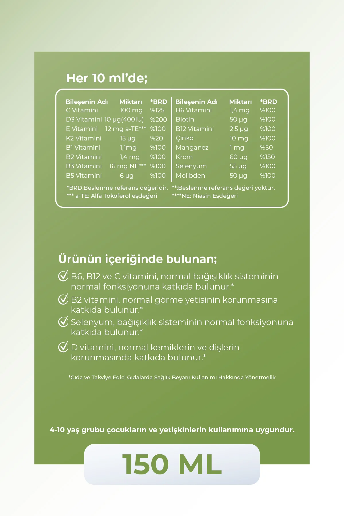 Multivitamin Multimineral Portakal Aromalı Şurup 150 ml | 11 Vitamin & 5 Mineral - Görsel 5