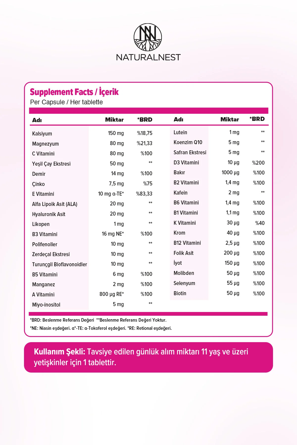 Multy Energy Women 30 Tablet- Safran, demir, yeşilçay, kafein, hyaluronik asit, alfa lipoik asit