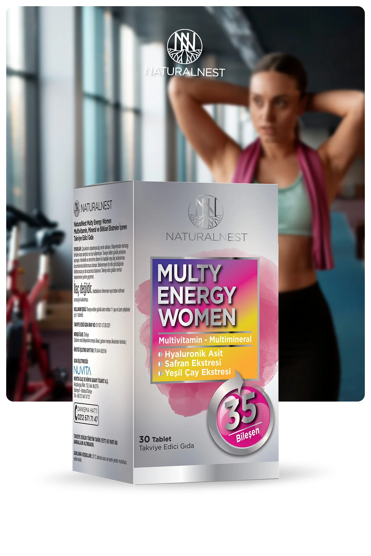 Multy Energy Women 30 Tablet- Safran, demir, yeşilçay, kafein, hyaluronik asit, alfa lipoik asit