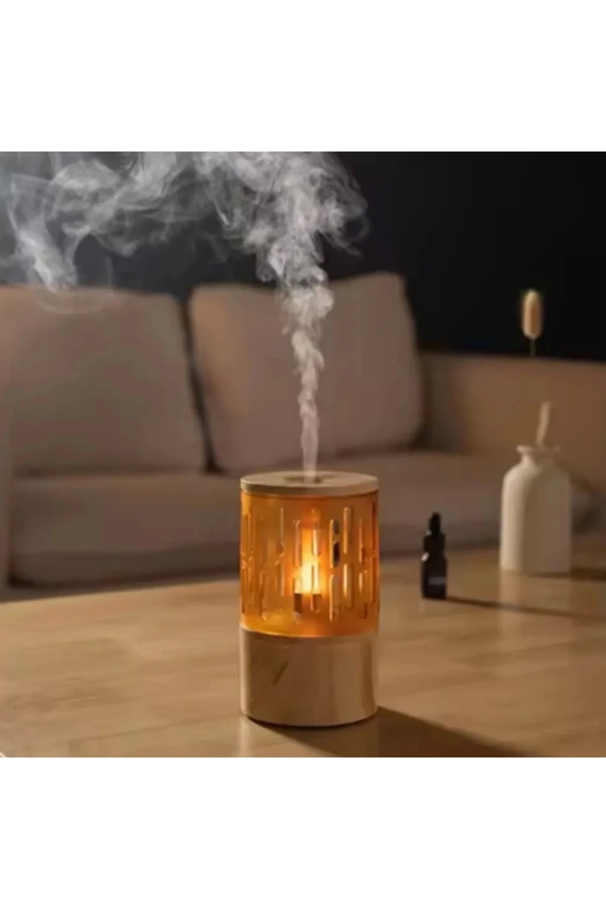 Mum Işığı Görünümlü Taşınabilir 125ml Kapasiteli Işıklı Aroma Yay Mum Işığı Görünümlü Taşınabilir 125ml Kapasiteli Işıklı Aroma Yay