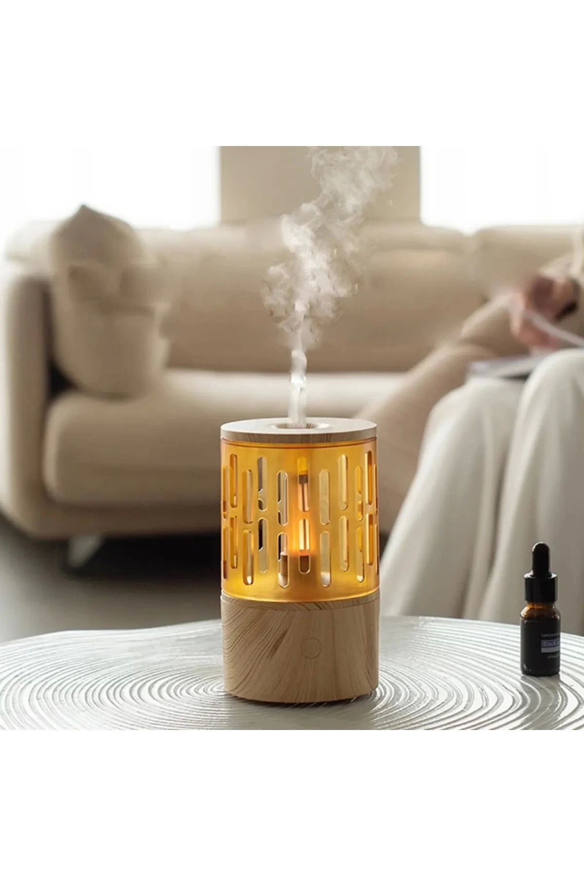 Mum Işığı Görünümlü Taşınabilir 125ml Kapasiteli Işıklı Aroma Yay Mum Işığı Görünümlü Taşınabilir 125ml Kapasiteli Işıklı Aroma Yay