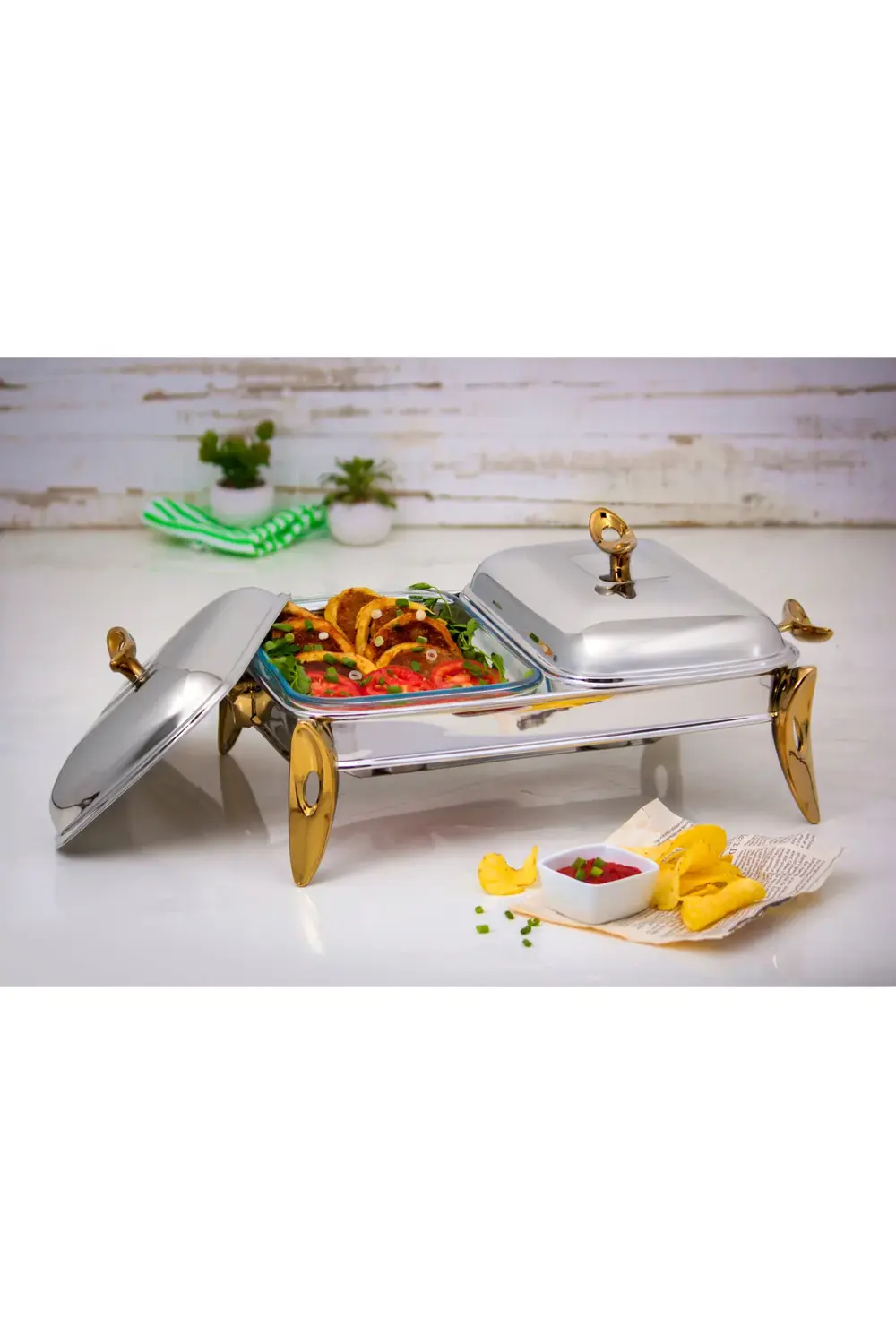 MUM ISITICILI İKİ BÖLMELİ DİKDÖRTGEN SERVİS SETİ