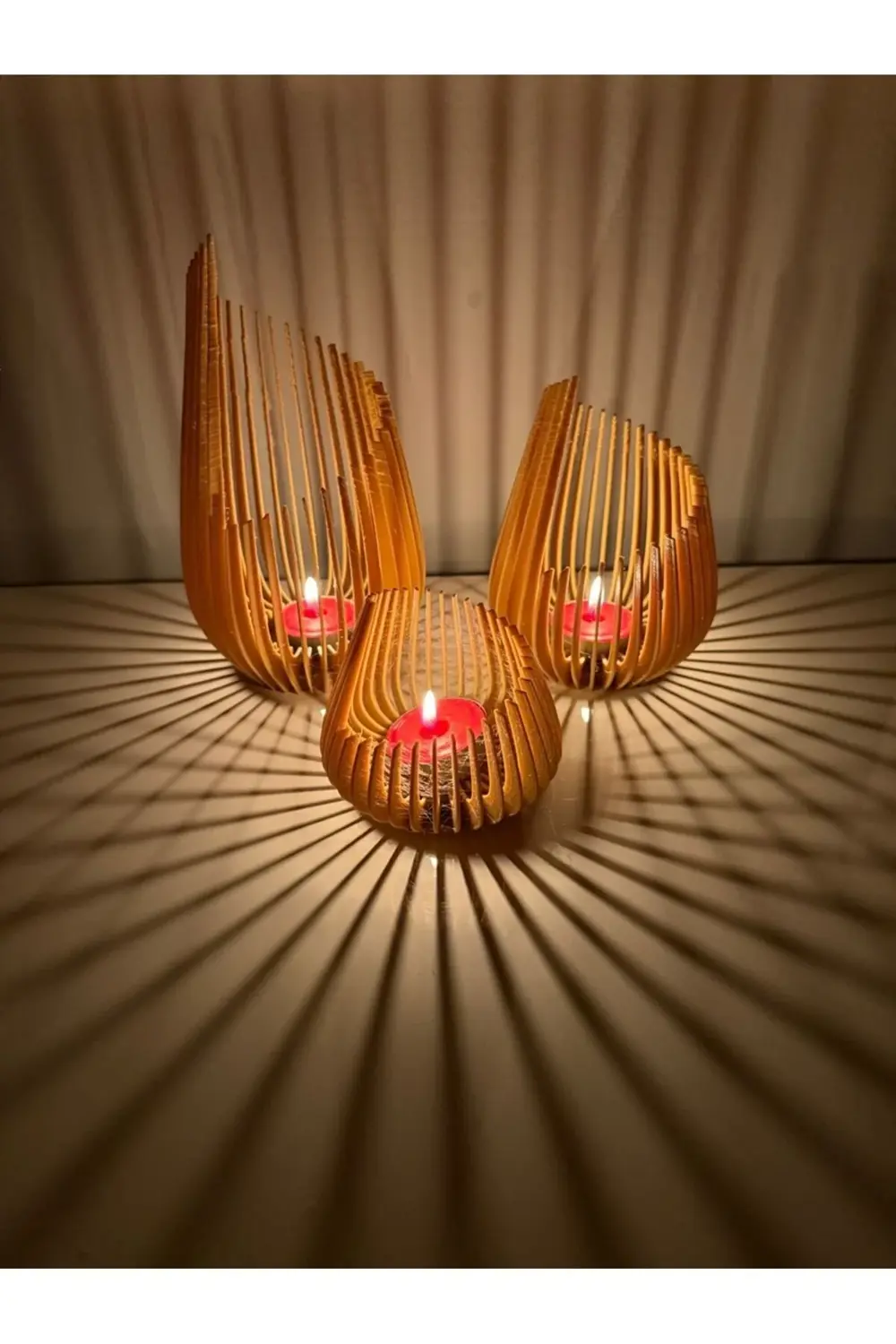 Mumluk 3’lü Set Özel Tasarım Dekoratif Obje Gold Renk