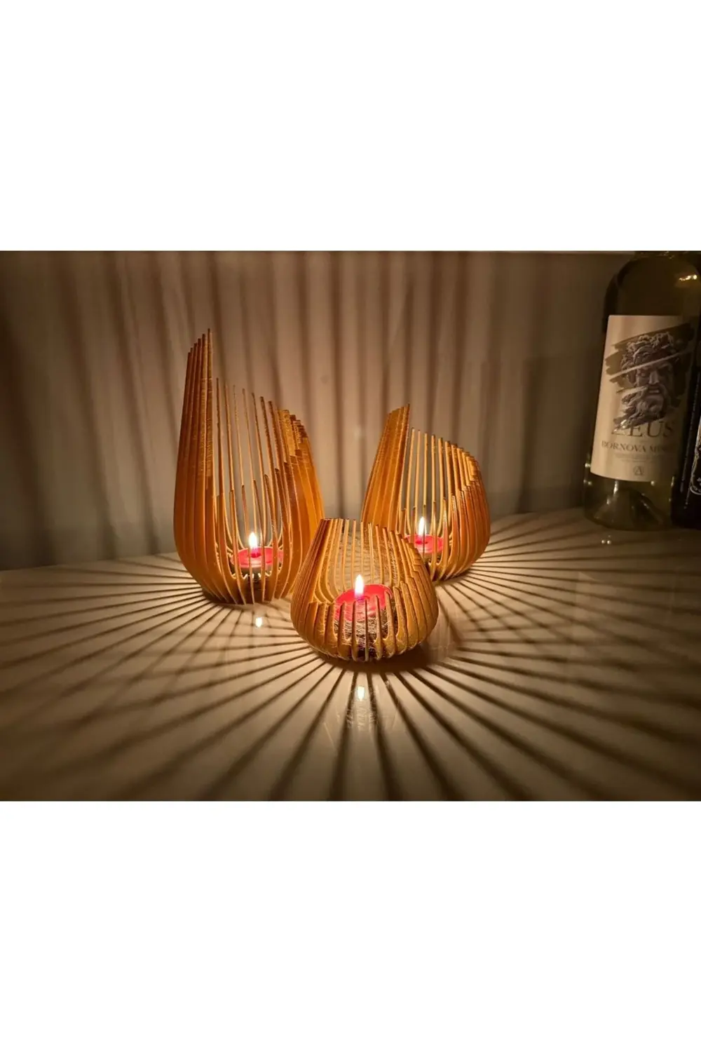 Mumluk 3’lü Set Özel Tasarım Dekoratif Obje Gold Renk