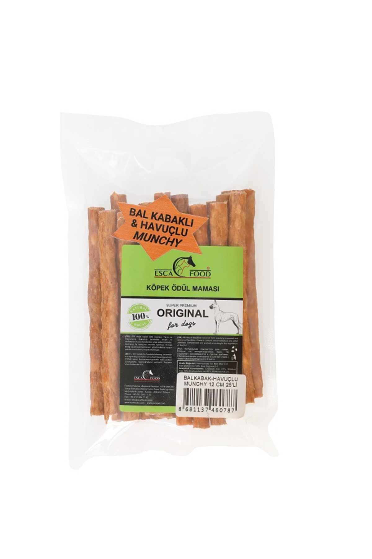 MUNCHY ÇUBUK BALKABAKLI HAVUÇLU 12 CM 8 GR*25'li
