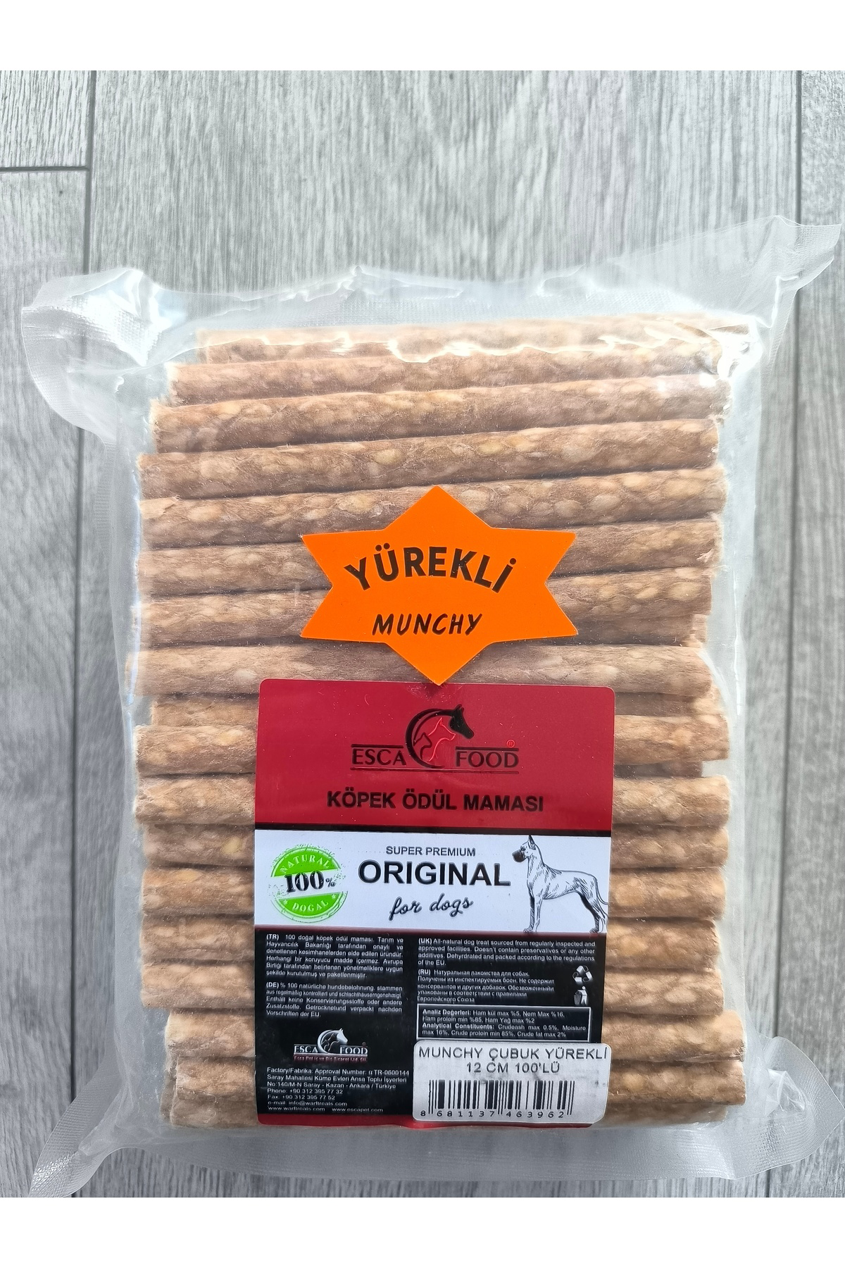 Munchy Çubuk Köpek Ödülü Yürekli 12 Cm 100lü