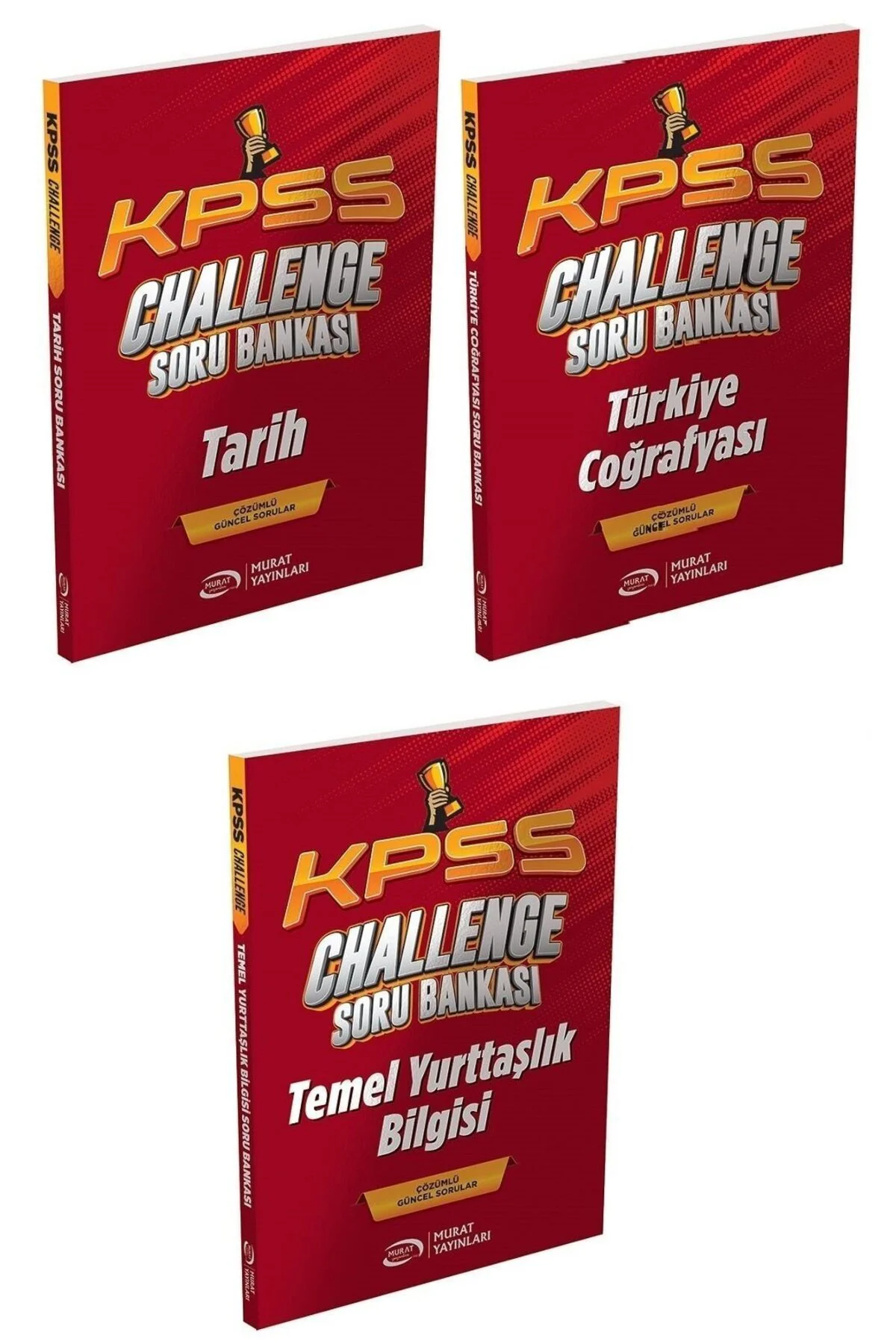 Murat KPSS Tarih + Coğrafya + Vatandaşlık CHALLENGE Soru Bankası 3 lü Set Murat Yayınları
