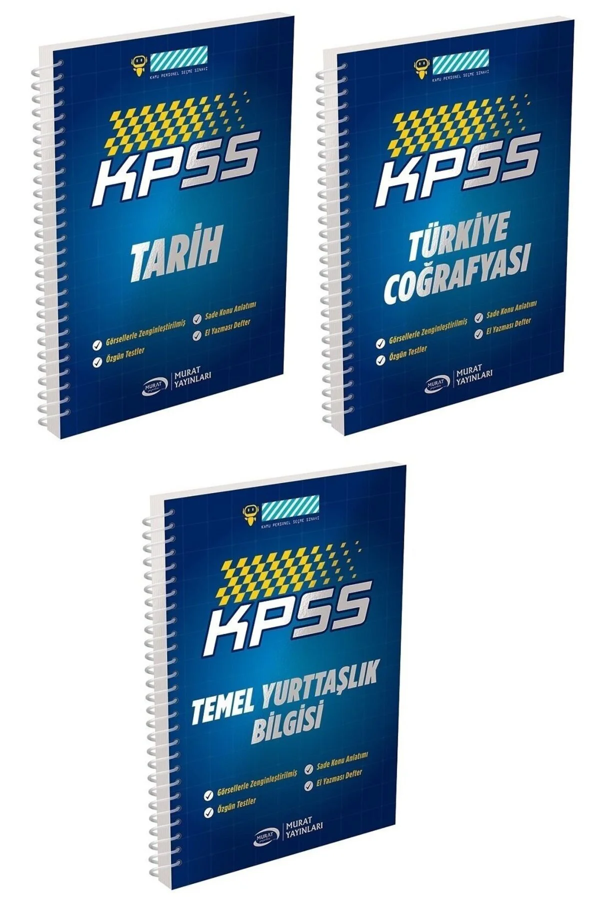 Murat KPSS Tarih + Coğrafya + Vatandaşlık Defteri 3 lü Set Murat Yayınları