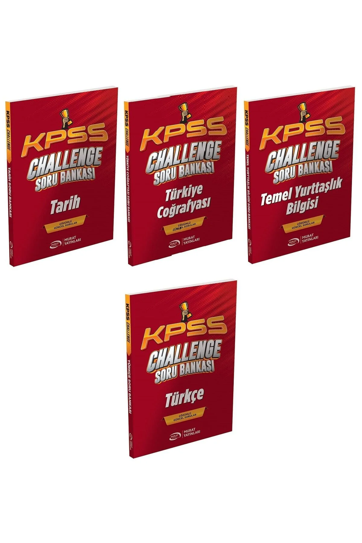 Murat KPSS Tarih + Coğrafya + Vatandaşlık + Türkçe CHALLENGE Soru Bankası 4 lü Set Murat Yayınları