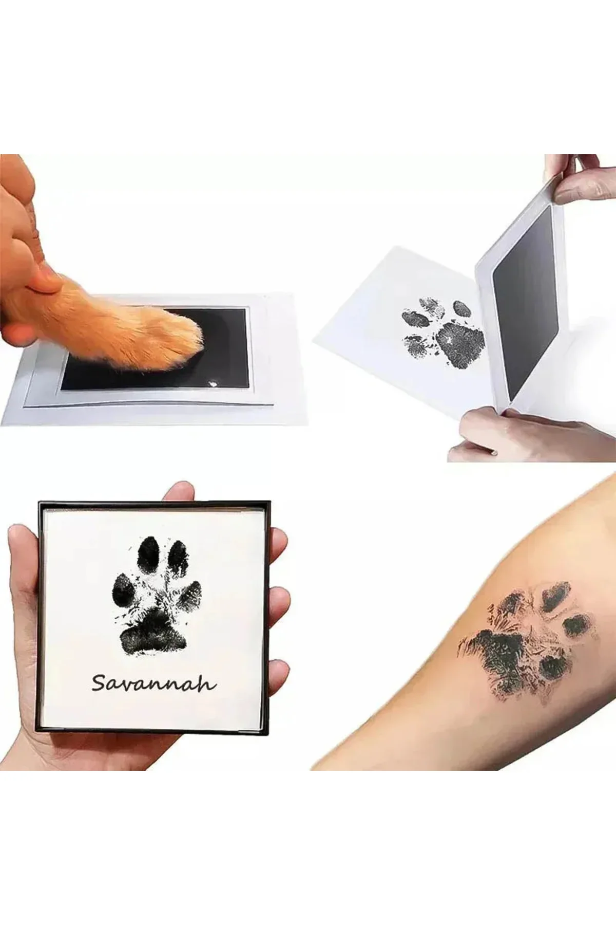 Mürekkepsiz Pati İzi Anı Seti - Kedi Köpek İçin Hatıra Fotoğraf Ç Mürekkepsiz Pati İzi Anı Seti - Kedi Köpek İçin Hatıra Fotoğraf Ç