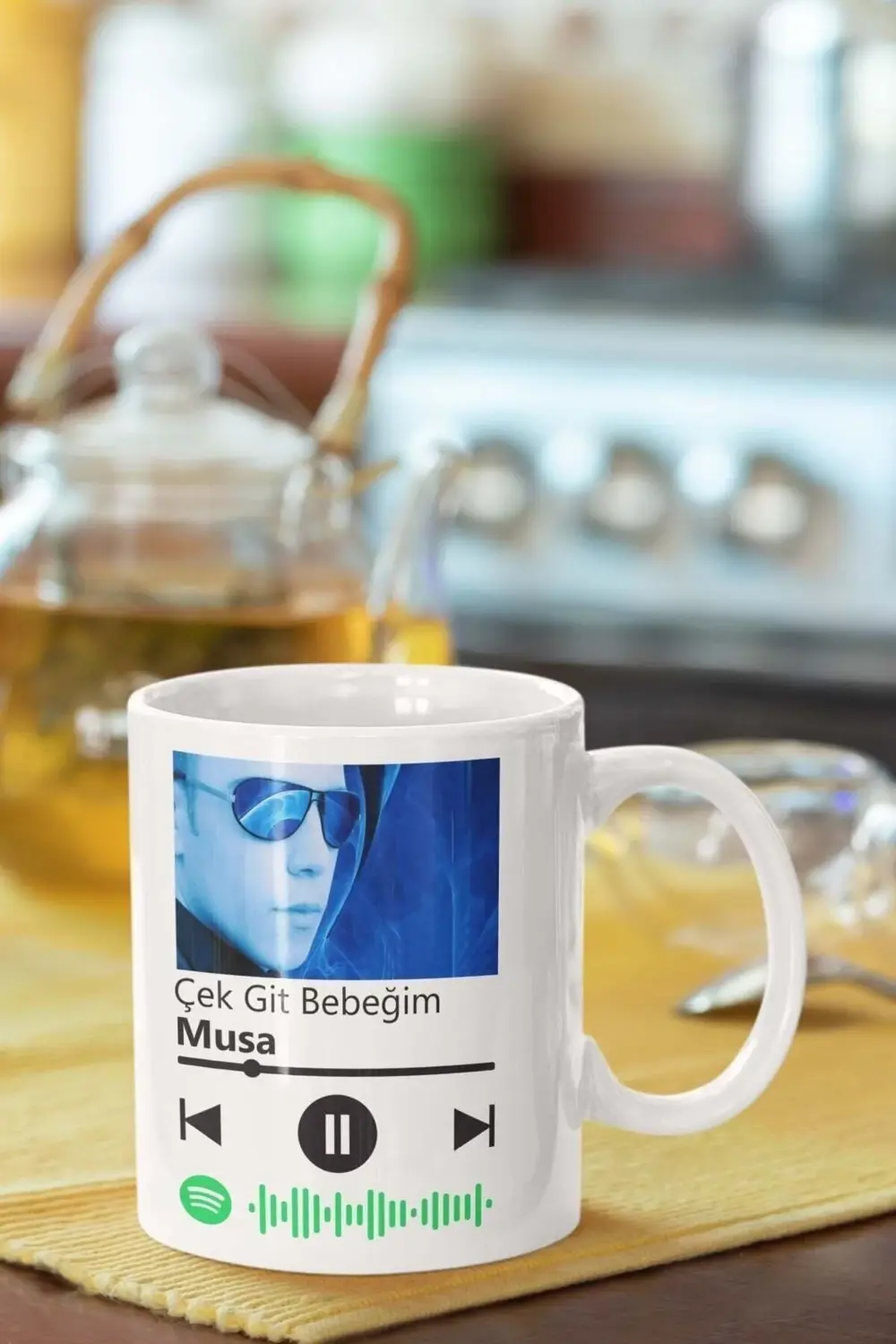 Musa Çek Git Bebeğim Spotify Qr Kod | Baskılı Porselen Kupa Barda