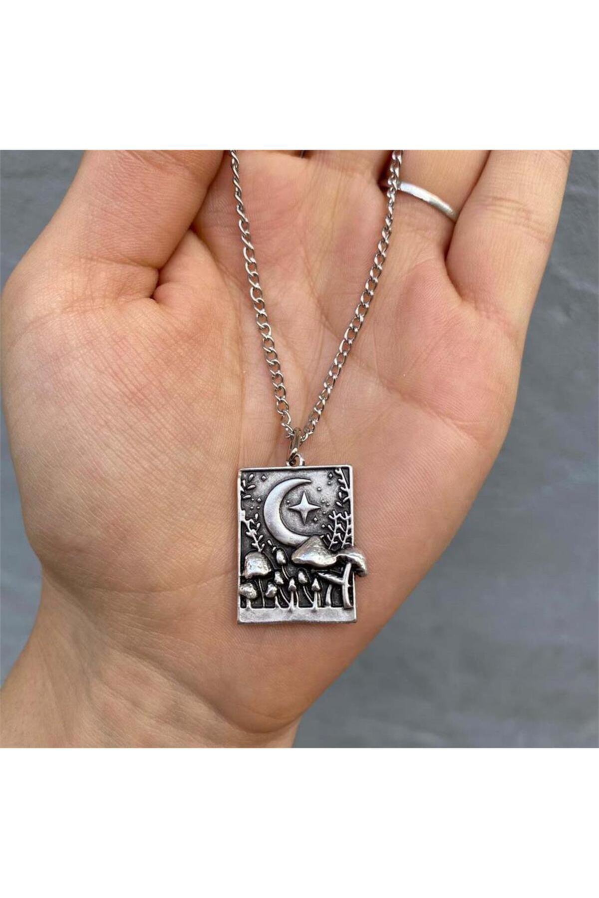 Mushroom Landscape Locket Zincirli Kolye