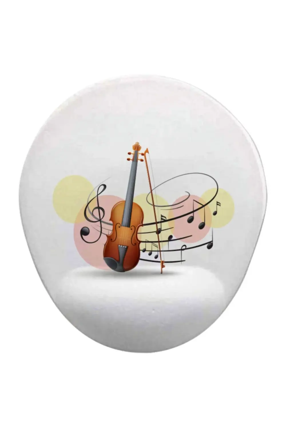 Music Violin Oval Bilek Destekli Mouse Pad