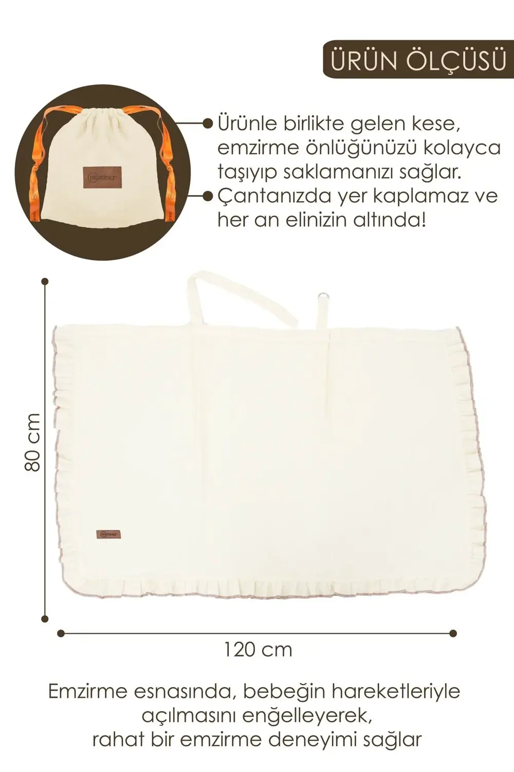 Mordesign Müslin Bebek Emzirme Örtüsü/Önlüğü; Puset, Bebek Arabası Örtüsü,