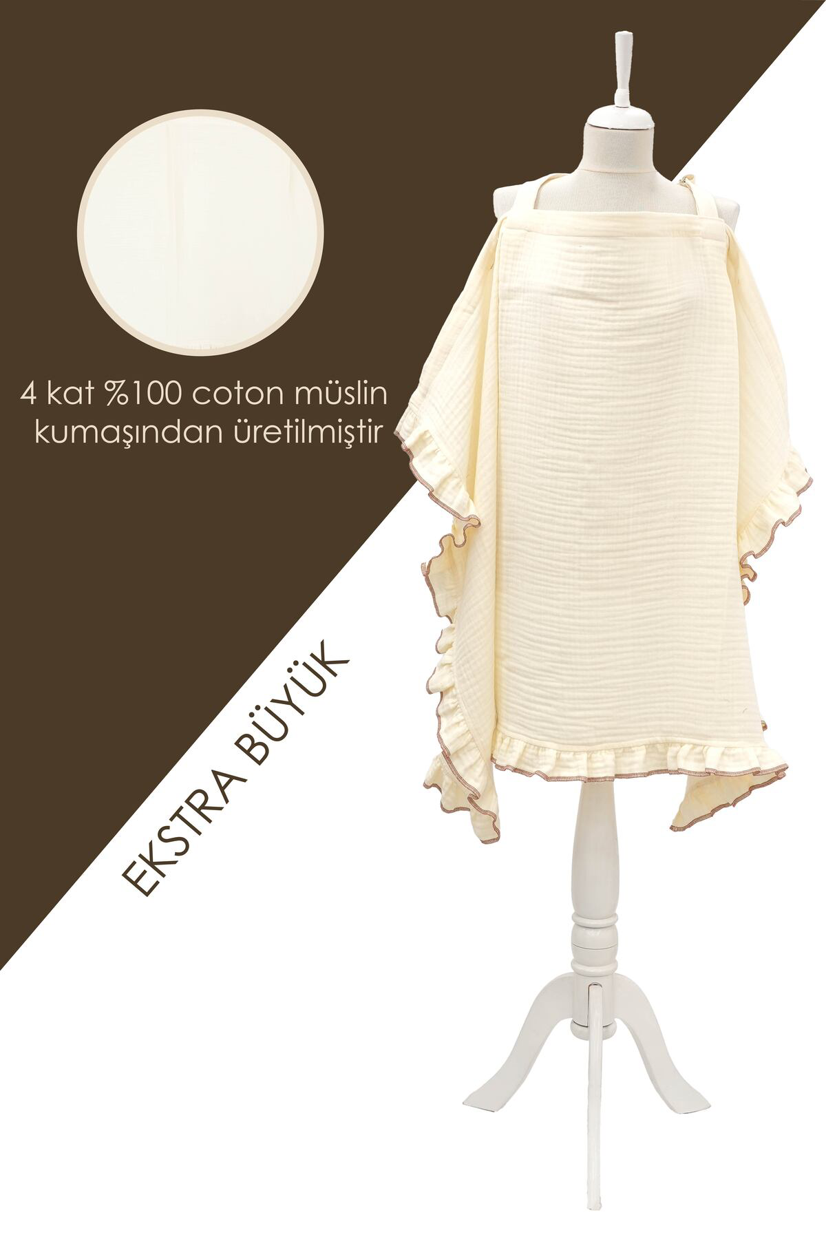 Mordesign Müslin Bebek Emzirme Örtüsü/Önlüğü; Puset, Bebek Arabası Örtüsü,