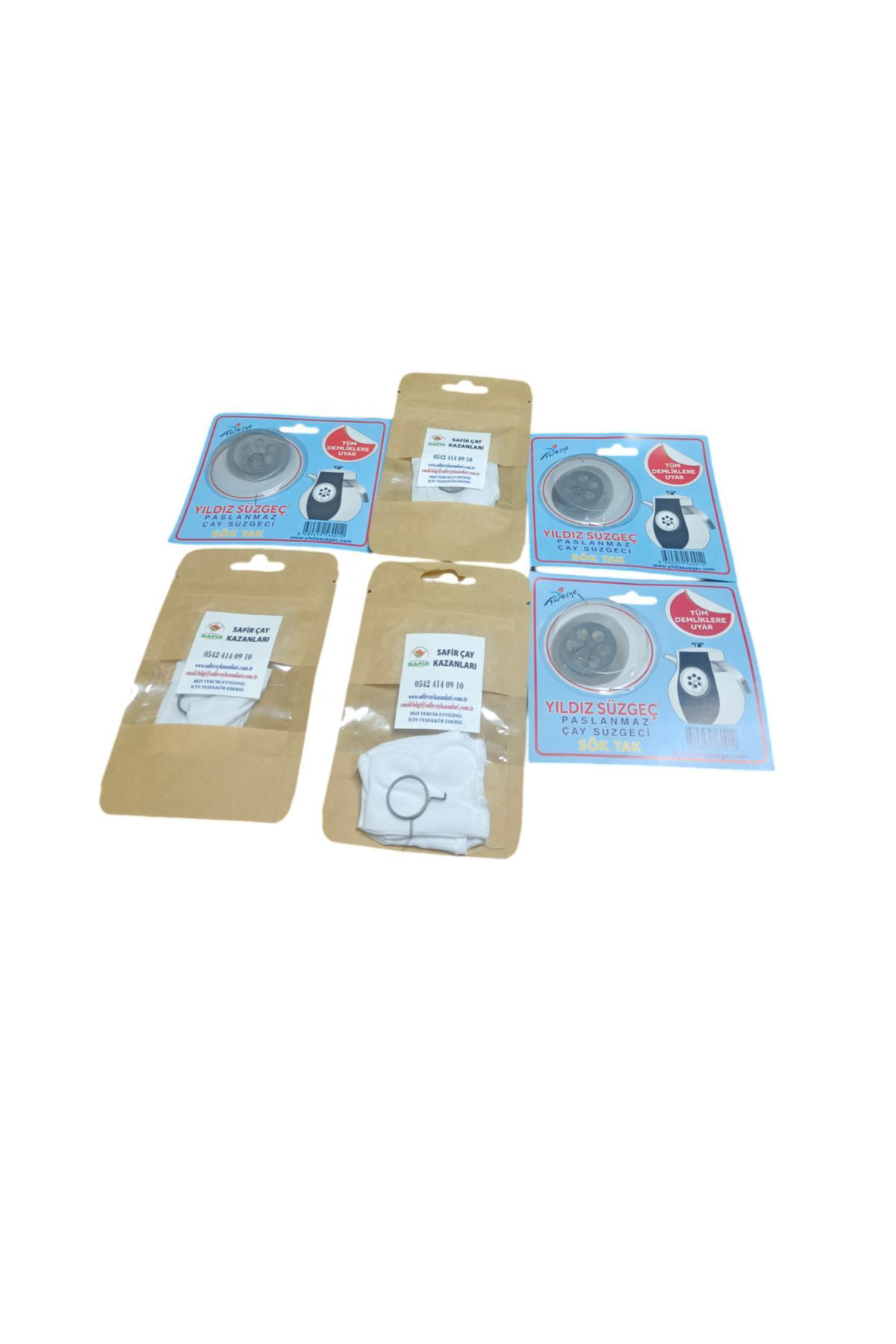 Safir Çay Kazanlari Musluk Bezi Ve Demlik Süzgeci Seti 3 Paket Beşli Musluk Bezi Ve 3