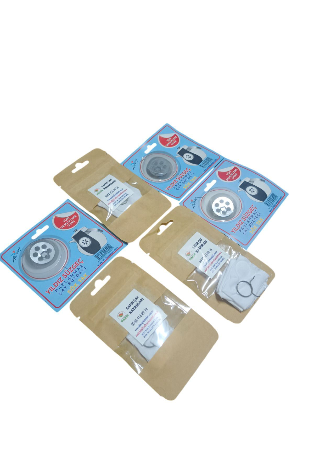 Safir Çay Kazanlari Musluk Bezi Ve Demlik Süzgeci Seti 3 Paket Beşli Musluk Bezi Ve 3