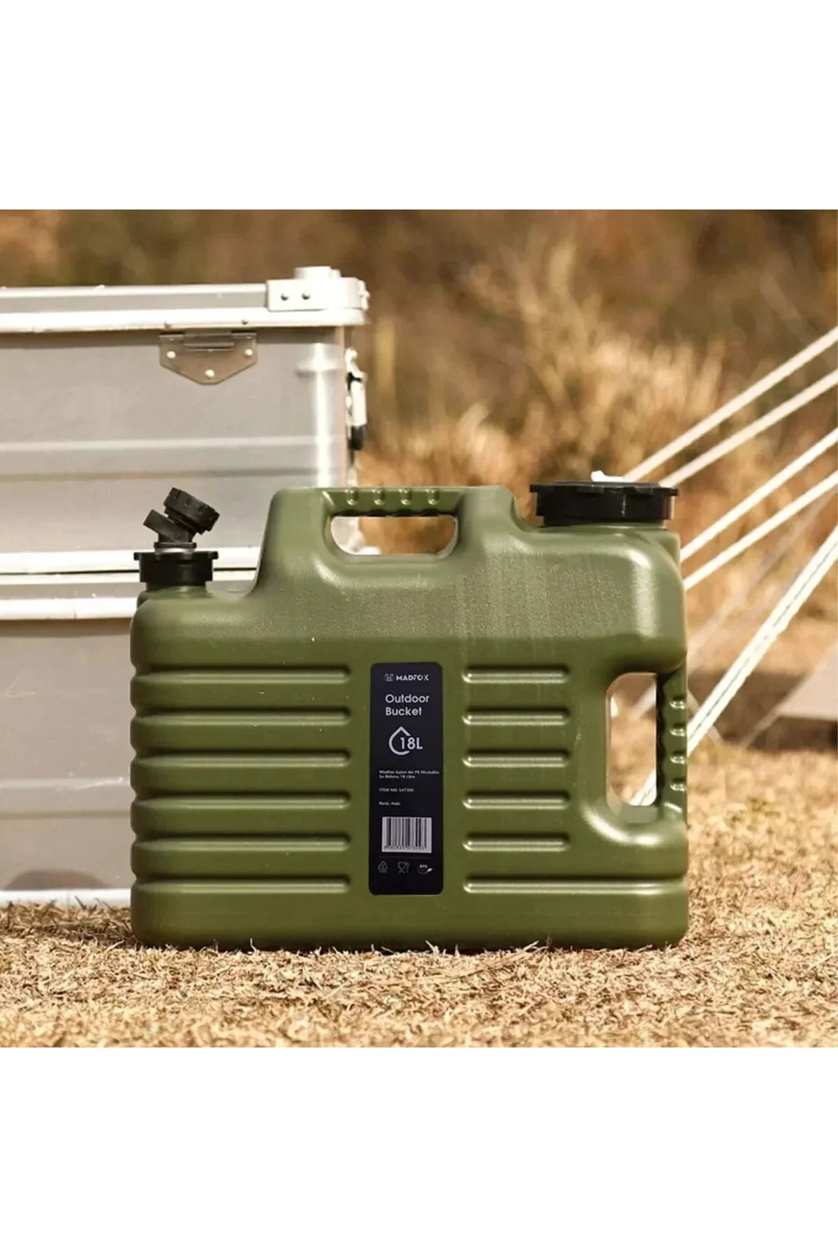 Musluklu Su Bidonu - Madfox Galon Air PE - 18 Litre - Yeşil - 547