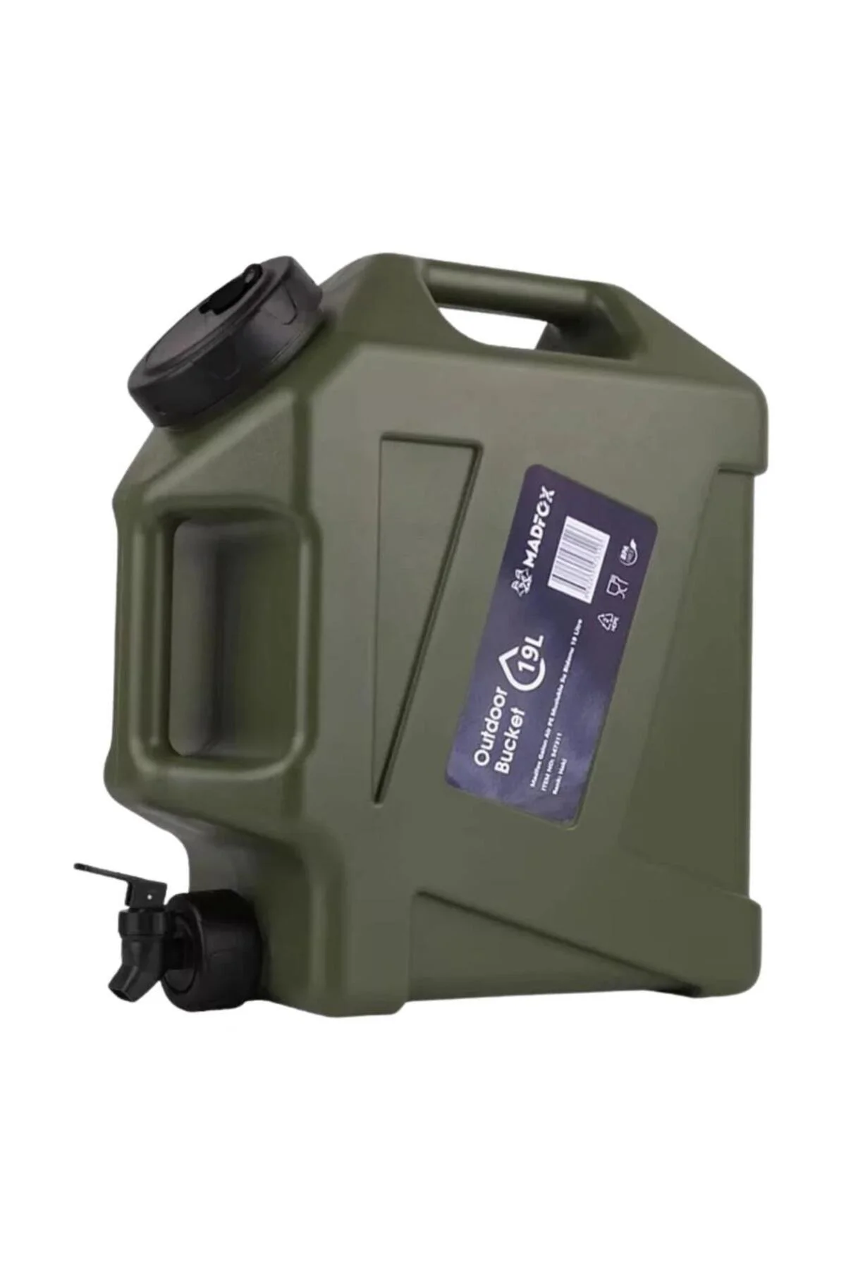 Musluklu Su Bidonu - Madfox Galon Air PE - 19 Litre - Yeşil - 547