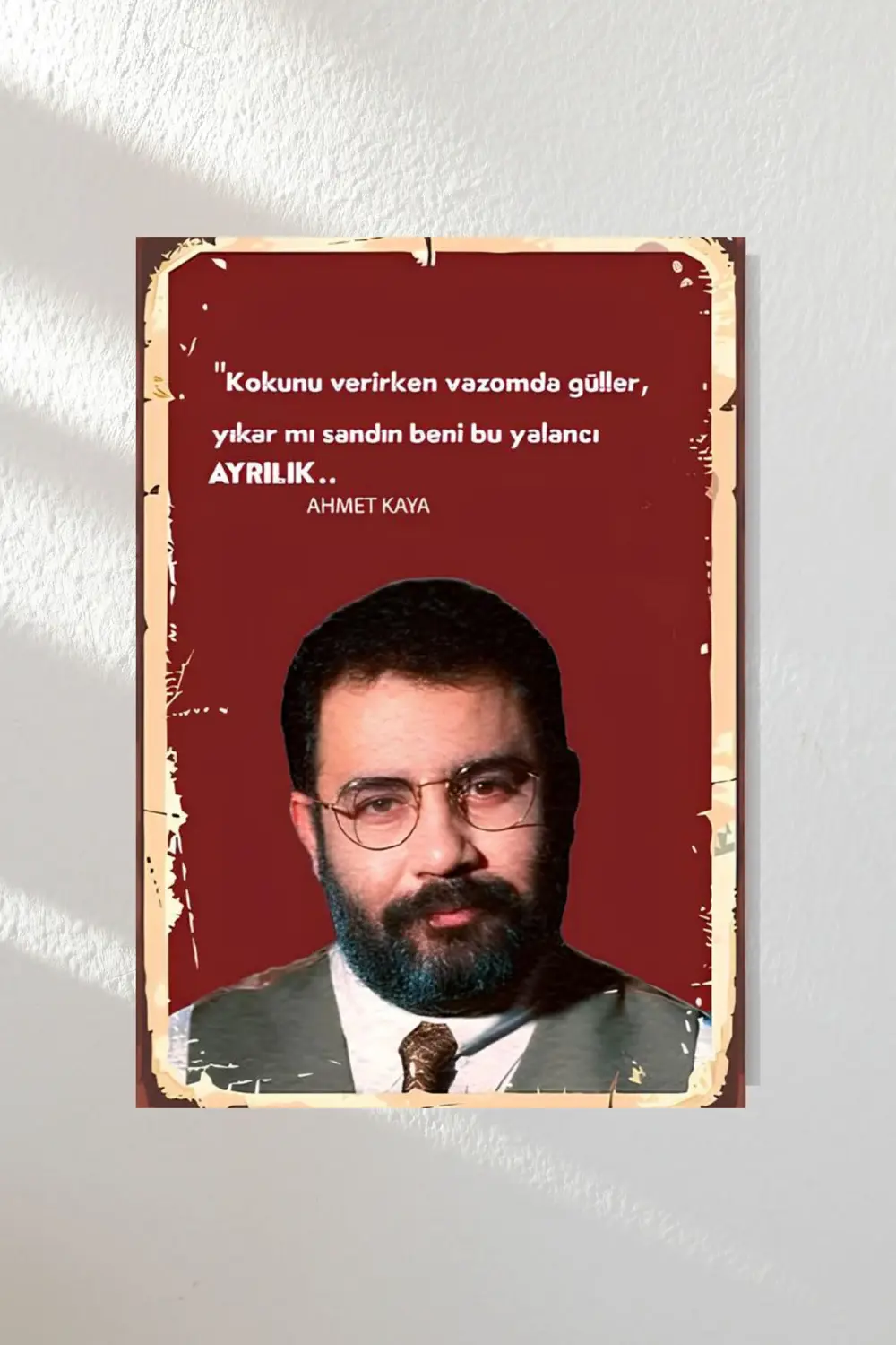"Müslüm Baba" "Azer Bülbül" "Ahmet Kaya" Ahşap Poster Üçlü Set 20