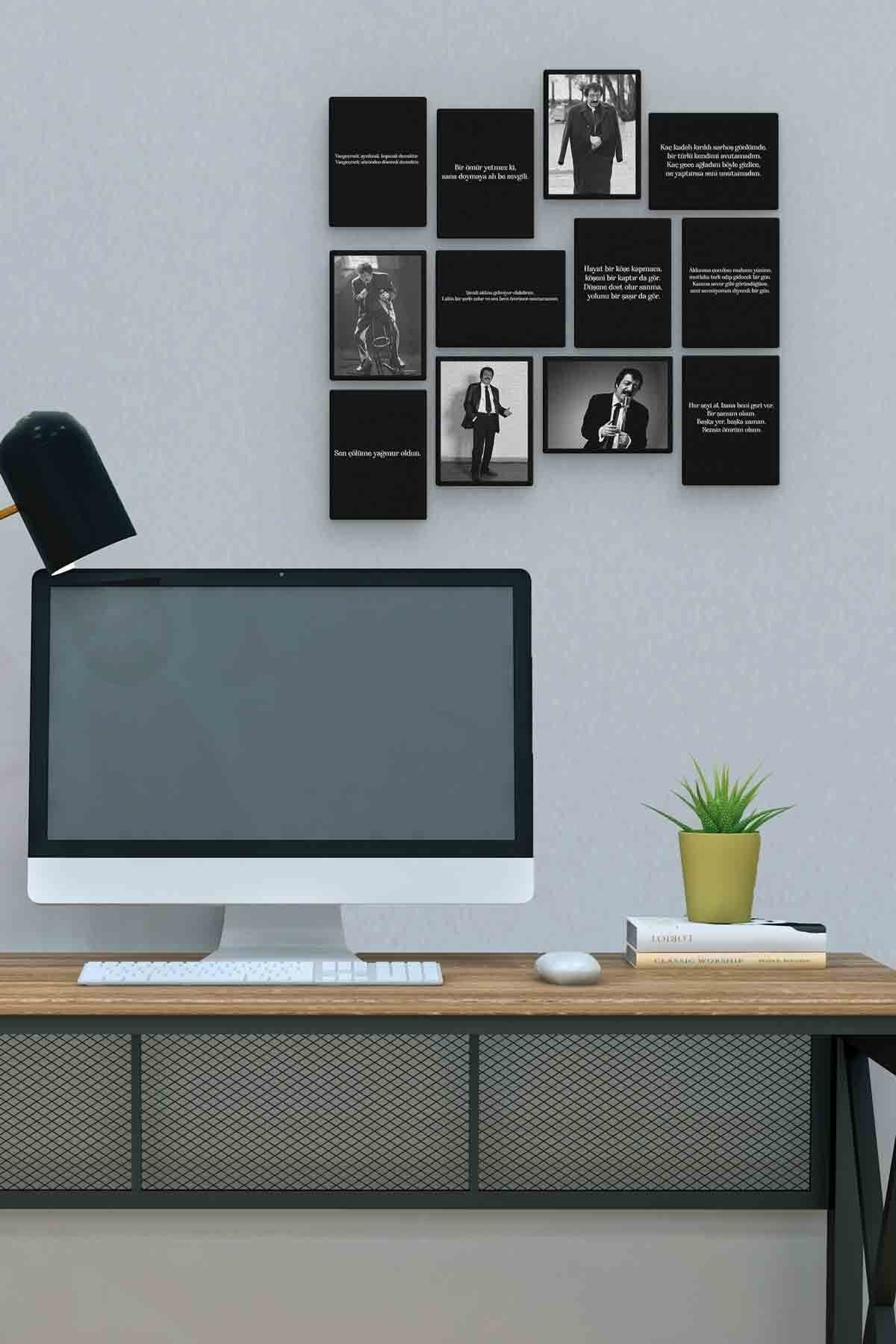 Müslüm Gürses 12 Parça Mdf (ahşap) Tablo Ofis Boyu 