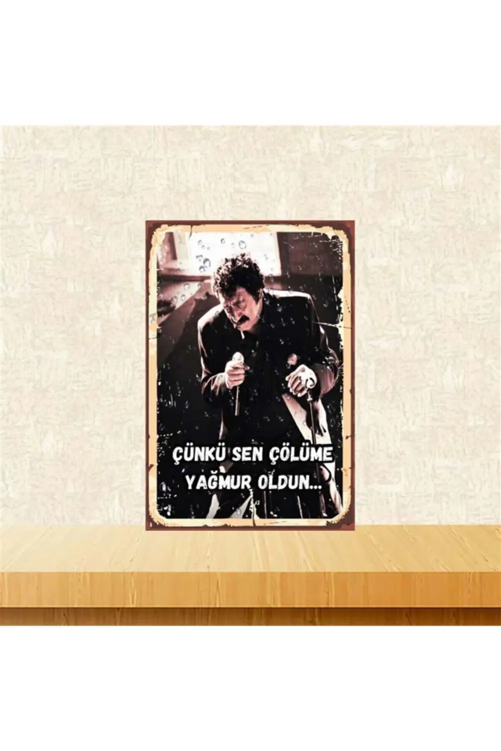 Müslüm Gürses 20-30 cm Retro Ahşap Poster Tkfx4260