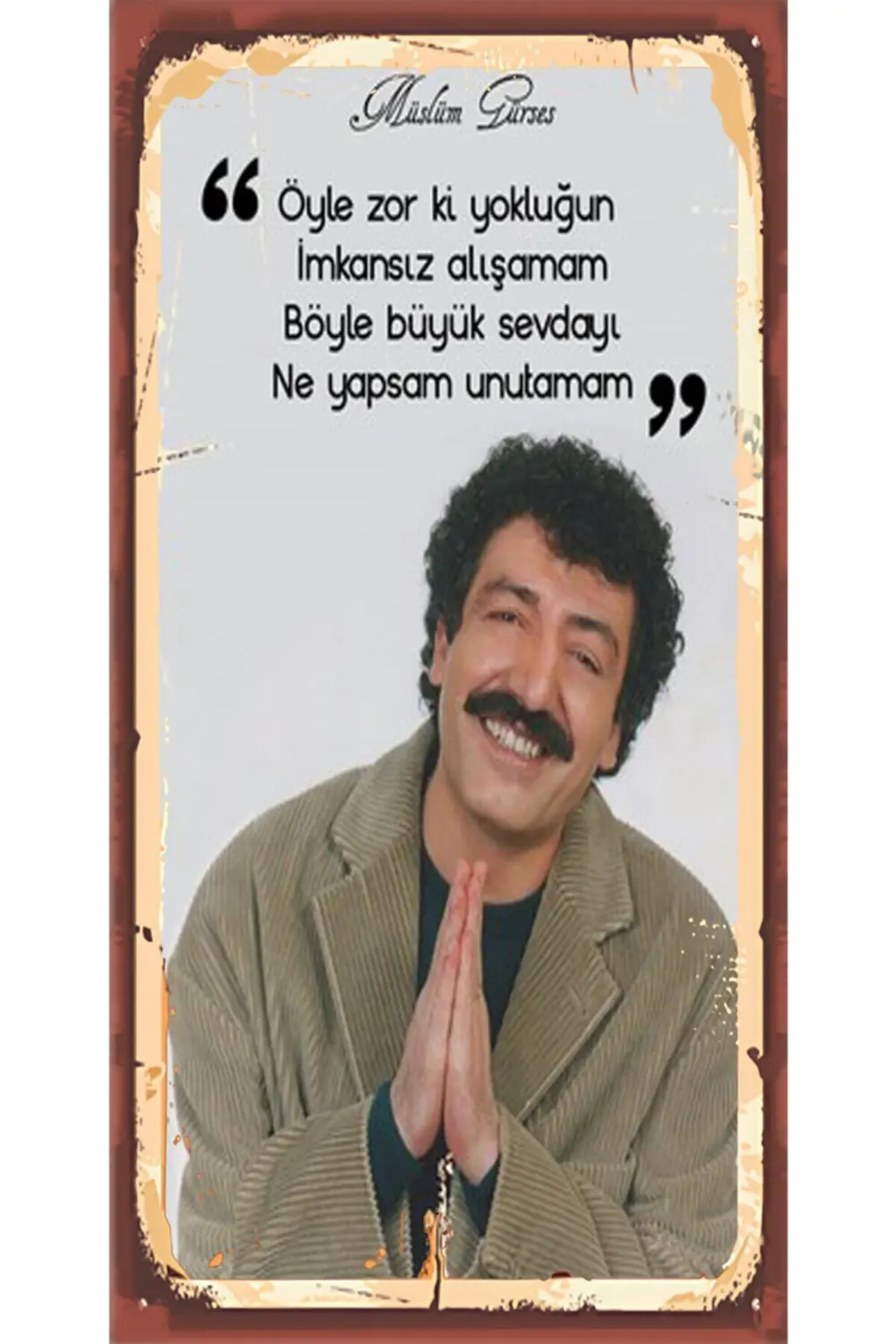 Müslüm Gürses 6'lı Ahşap Duvar Poster Seti - Hbb Özel Seri
