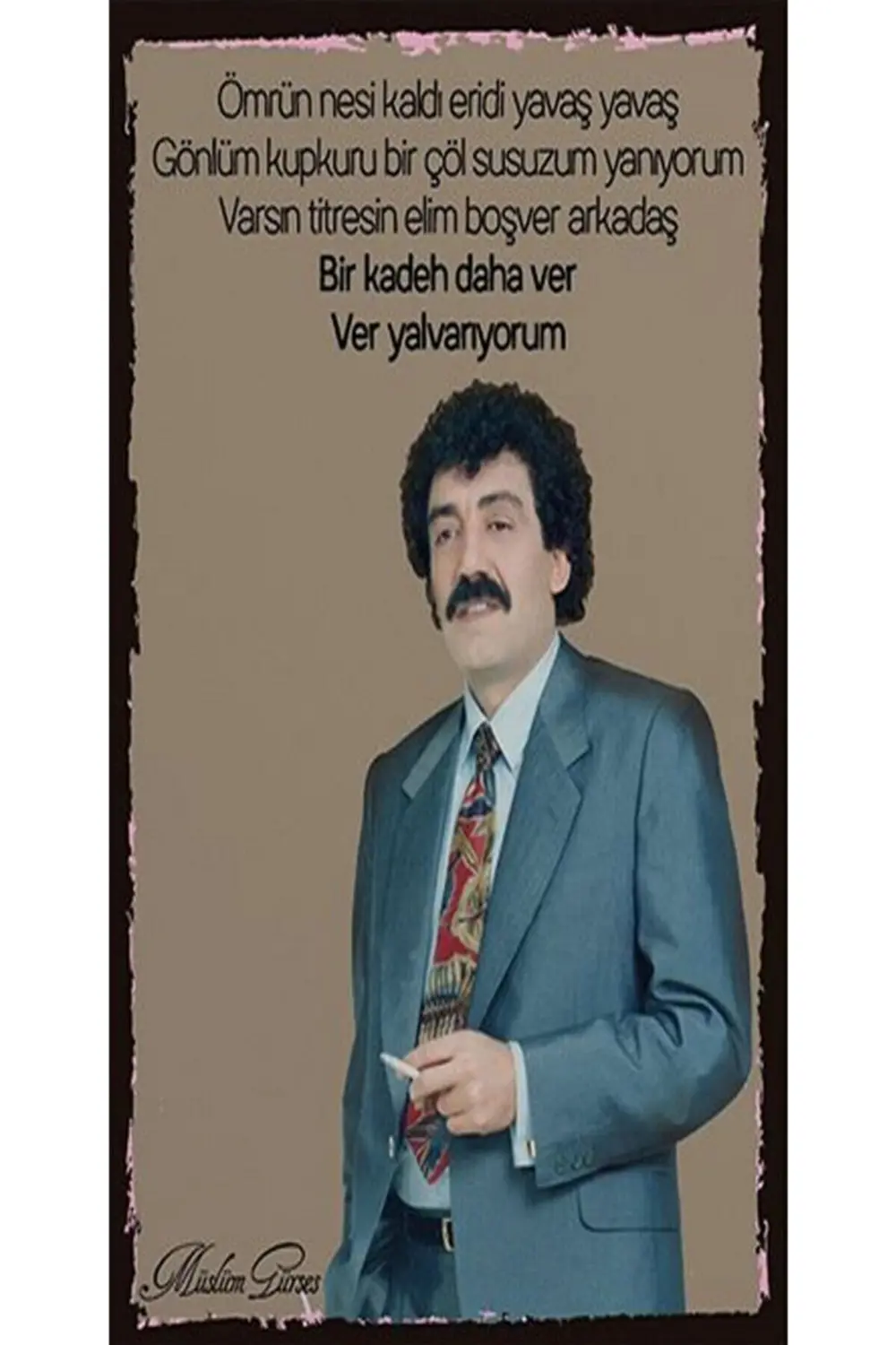 Müslüm Gürses 6'lı Ahşap Duvar Poster Seti - Hbb Özel Seri