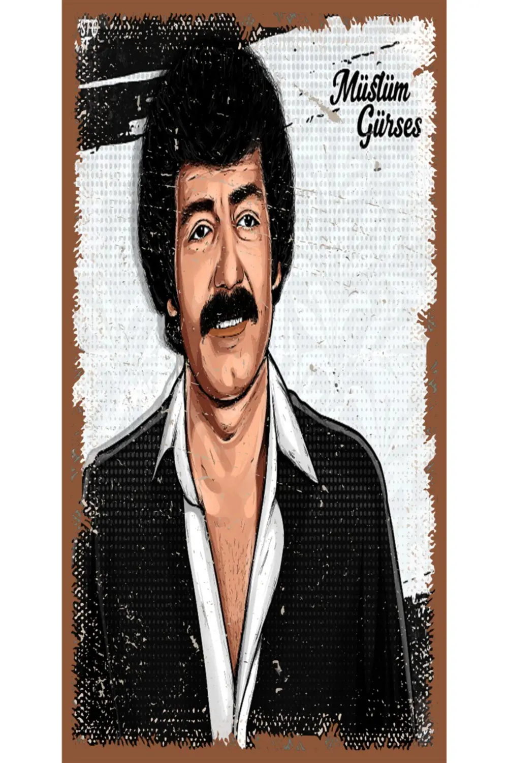 Müslüm Gürses 6'lı Ahşap Duvar Poster Seti - Hbb Özel Seri