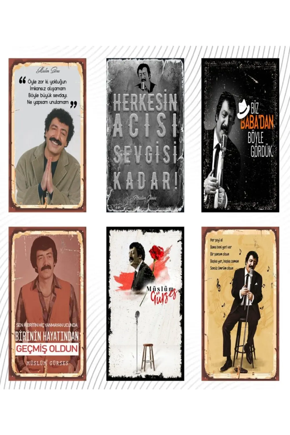 Müslüm Gürses 6'lı Ahşap Duvar Poster Seti - Hbb Özel Seri Müslüm Gürses 6'lı Ahşap Duvar Poster Seti - Hbb Özel Seri