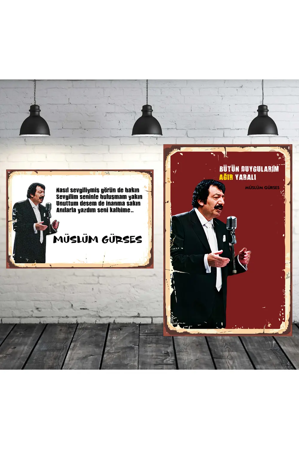 Müslüm Gürses Bütün Duygularım Ağır Yaralı Seti 2 Adet 20x30 Cm R