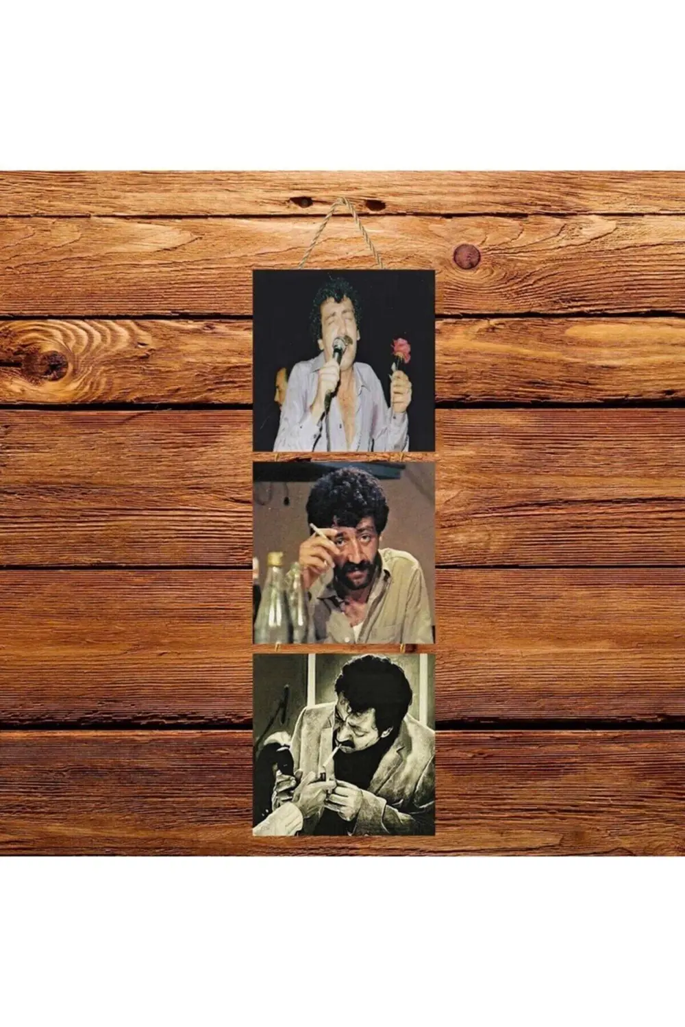 Müslüm Gürses Üçlü Retro Ahşap Poster Ü125