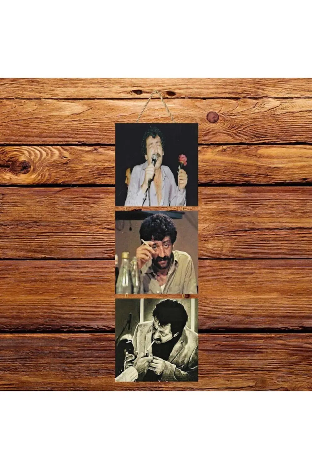 Müslüm Gürses Üçlü Retro Ahşap Poster Ü125