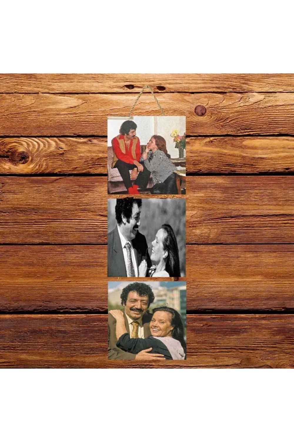 Müslüm Gürses Ve Muhterem Nur Üçlü Retro Ahşap Poster Ü130