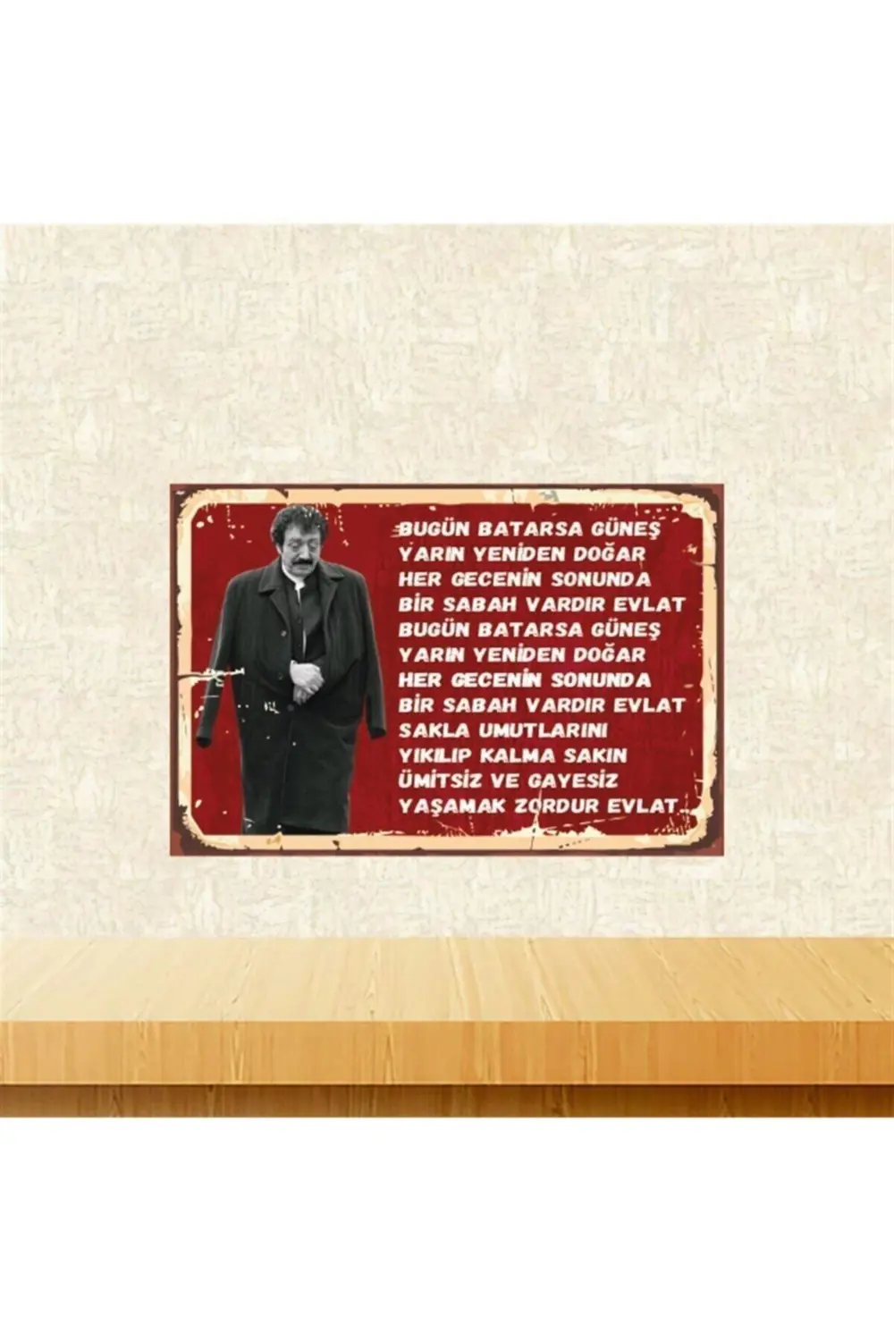 Müslüm Gürses Yaşamak Zordur Evlat 20-30 Cm Retro Ahşap Poster Tk