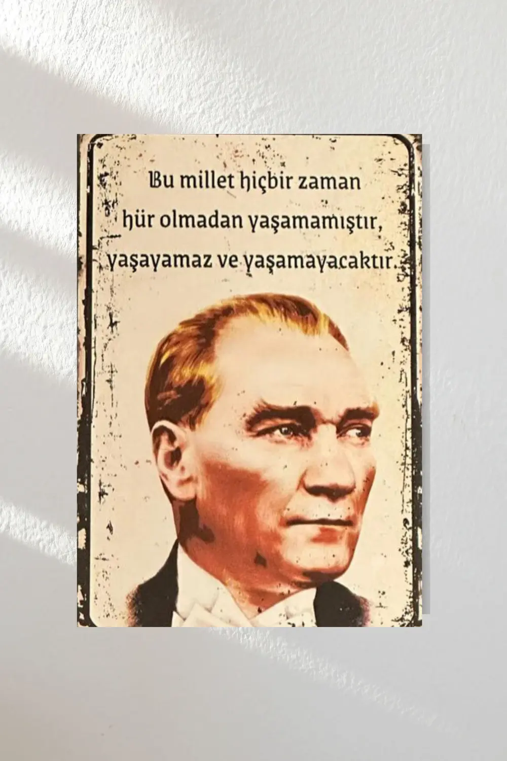 "mustafa Kemal Atatürk" Ahşap Poster Dörtlü Set 20*15 Cm