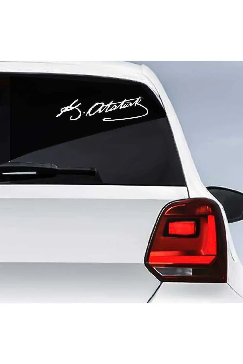 Mustafa Kemal Atatürk Imza Oto Sticker Etiket Beyaz