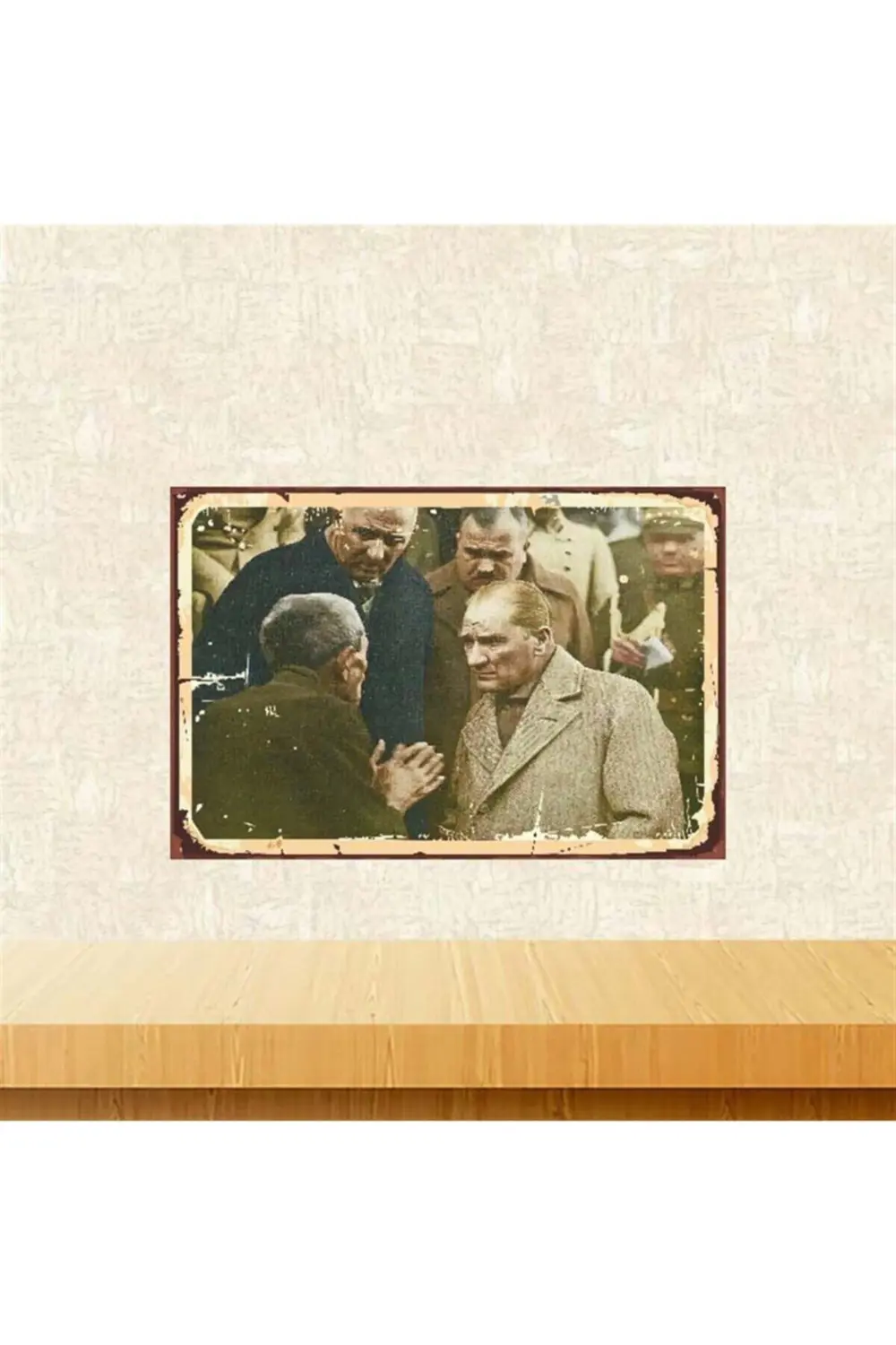 Mustafa Kemal Atatürk Retro Ahşap Poster 20-30 cm Tkfx4010